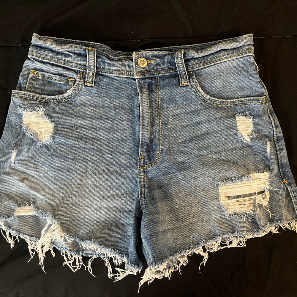 Hollister Blue Distressed Jean Shorts